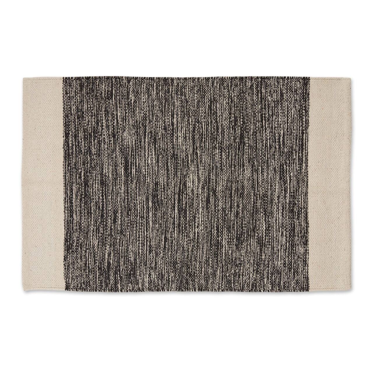 DII® Black Variegated Border Hand-Loomed Rug, 2ft. x 3ft.